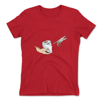 Creation Of Adam - Toilet Paper Womens T-Shirt in Red color